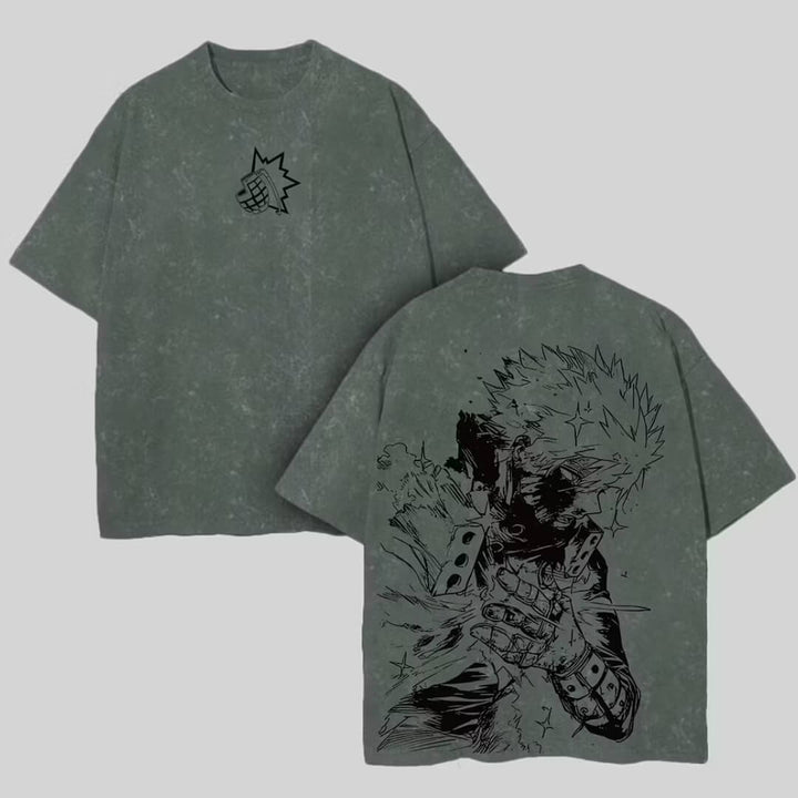 Katsuki Bakugo Printed Unisex Washed T-Shirt
