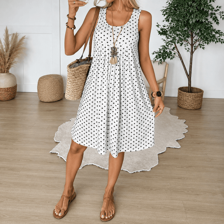Panarea Polka Dot Babydoll Summer Dress