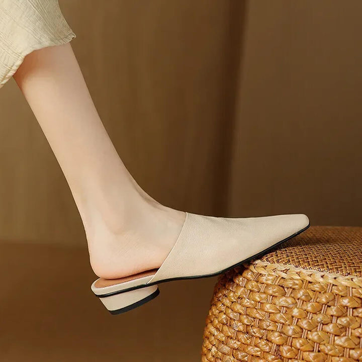 Evala Genuine Leather Mules