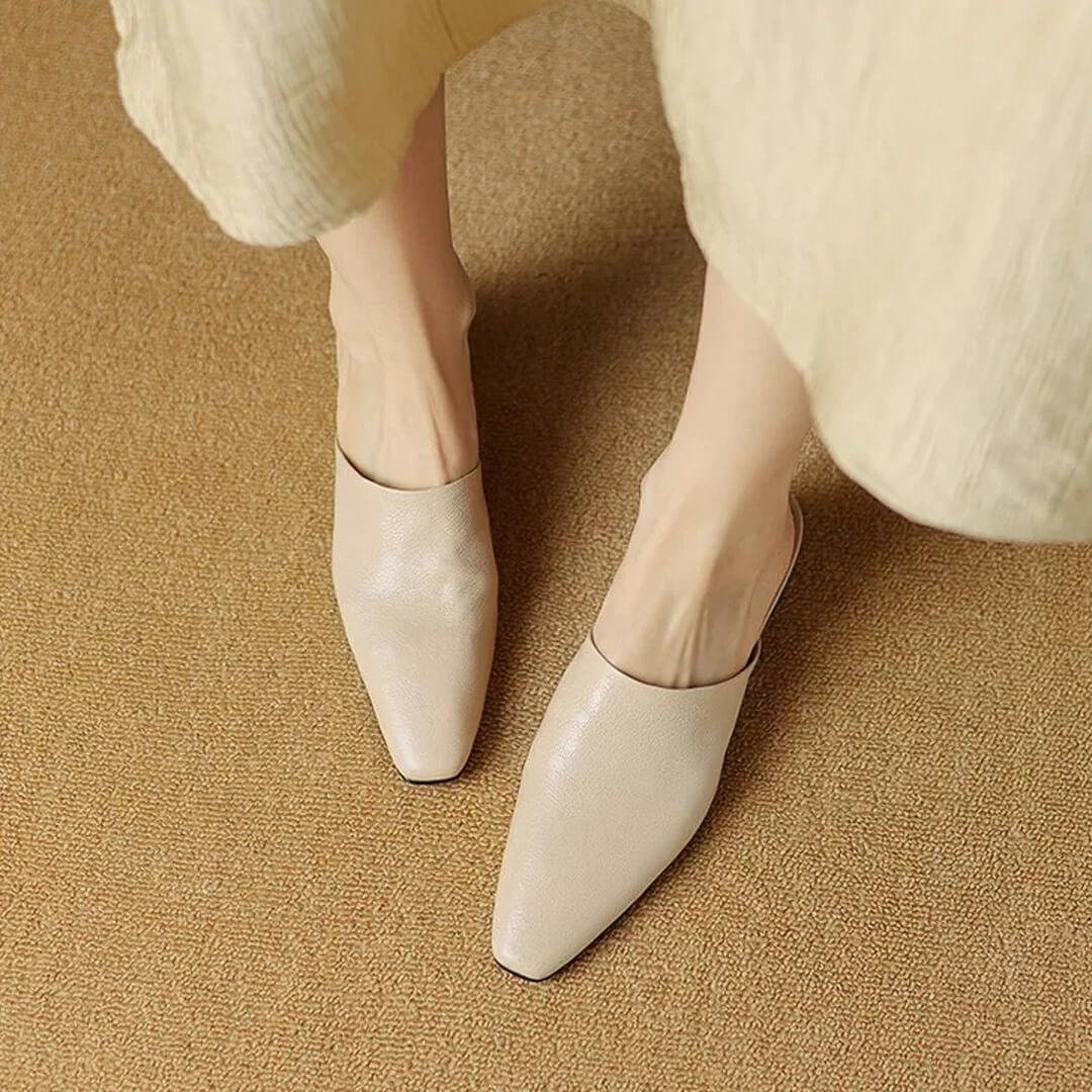 Evala Genuine Leather Mules