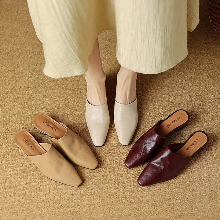 Evala Genuine Leather Mules