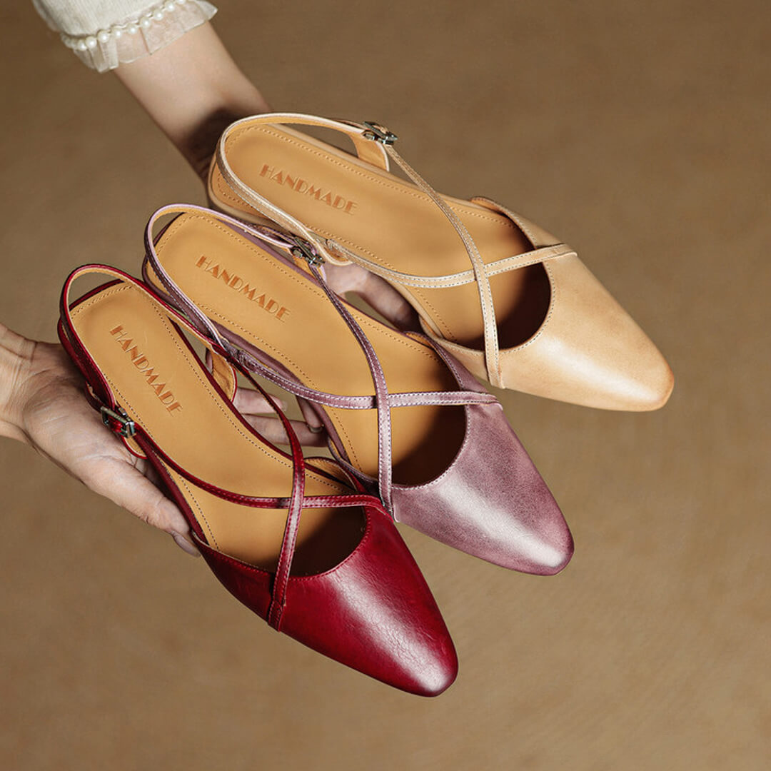 Fiora Genuine Leather Slingbacks