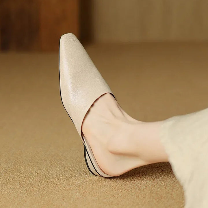 Evala Genuine Leather Mules