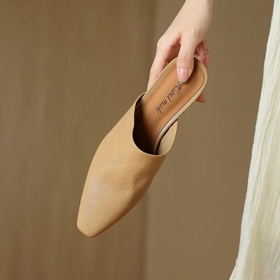 Evala Genuine Leather Mules