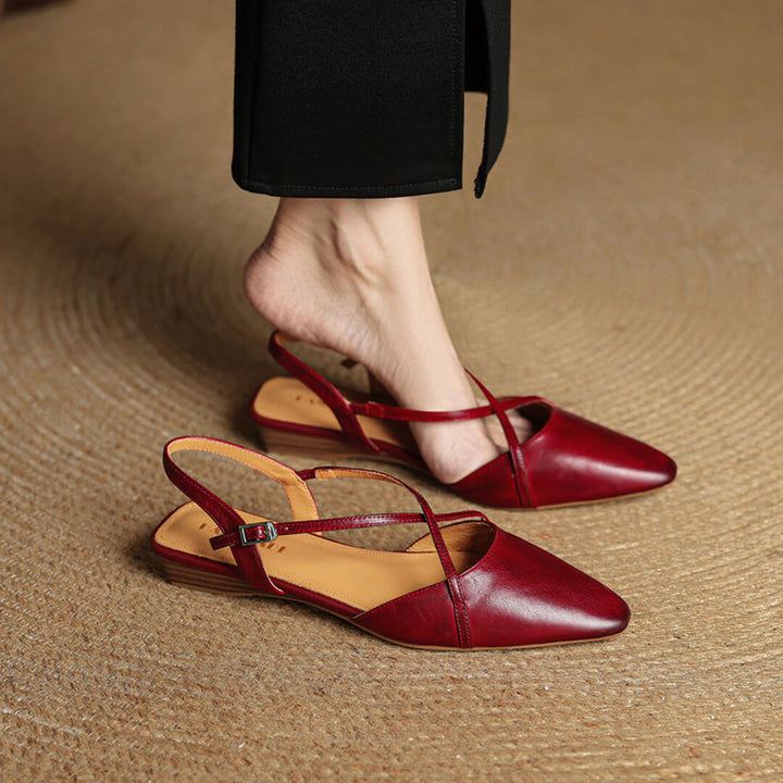 Fiora Genuine Leather Slingbacks
