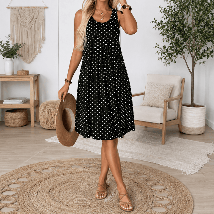 Panarea Polka Dot Babydoll Summer Dress