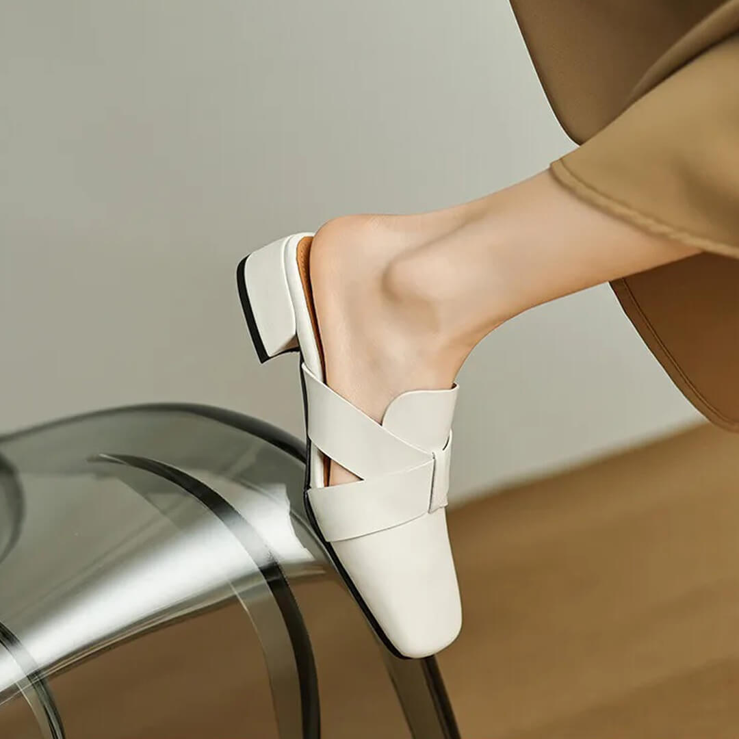 Mirela Genuine Leather Mules