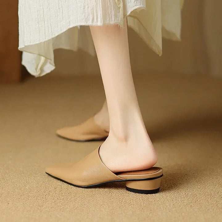 Evala Genuine Leather Mules