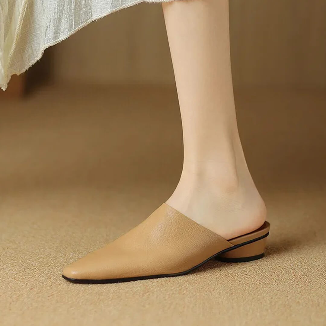 Evala Genuine Leather Mules