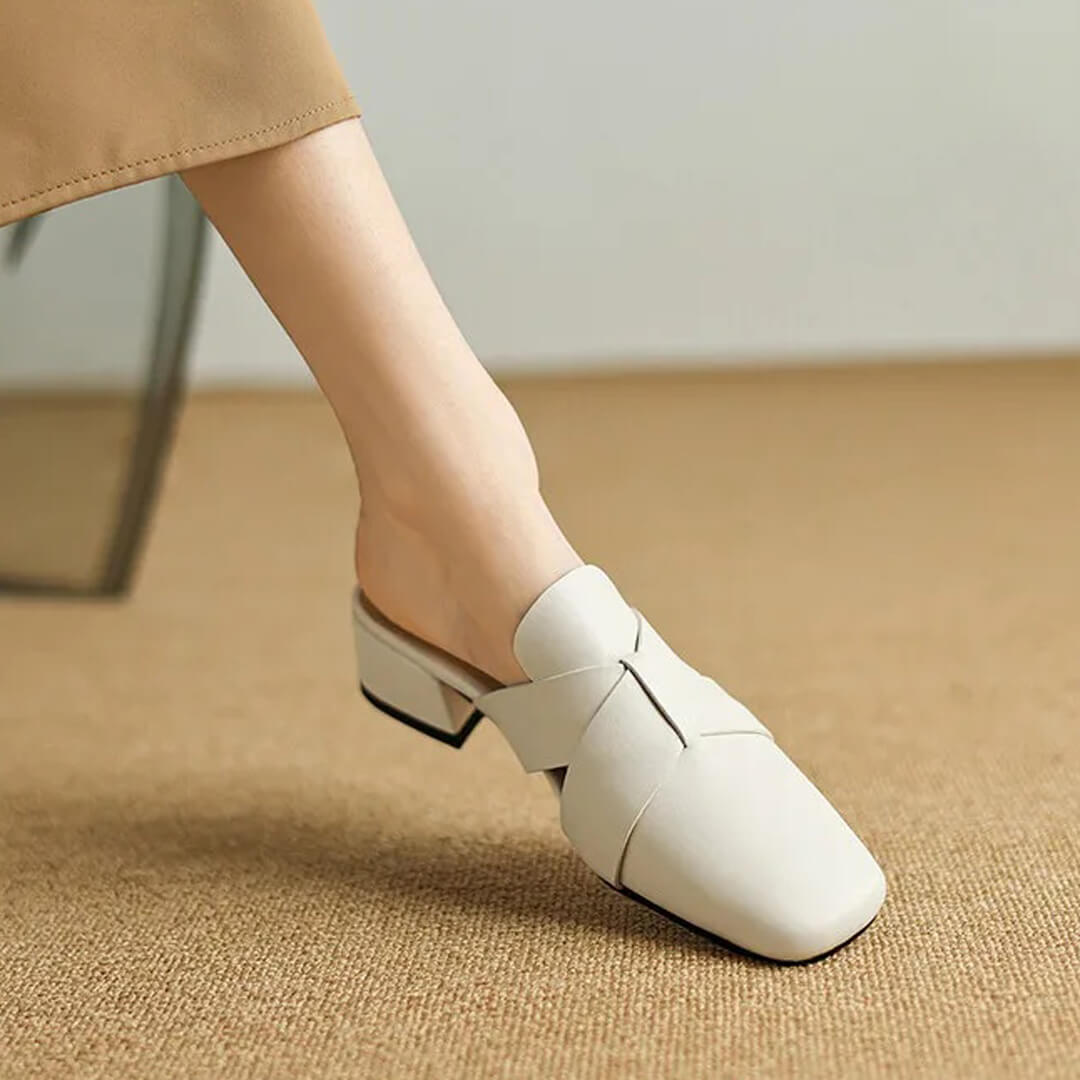 Mirela Genuine Leather Mules