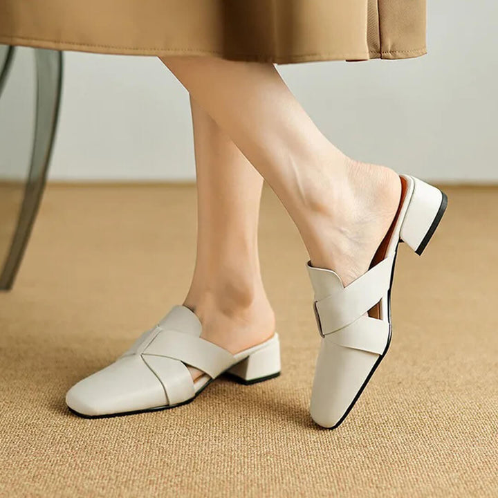 Mirela Genuine Leather Mules