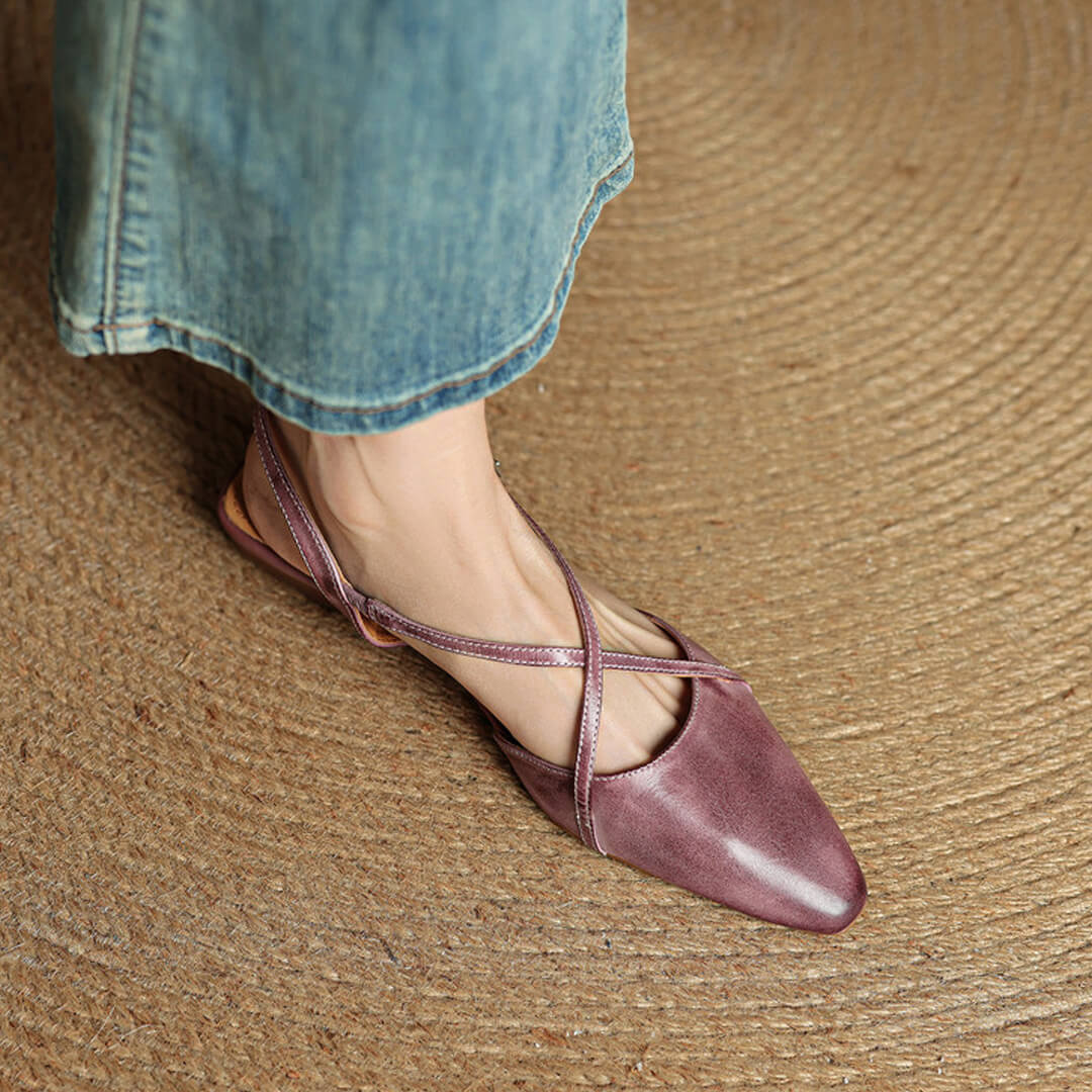 Fiora Genuine Leather Slingbacks
