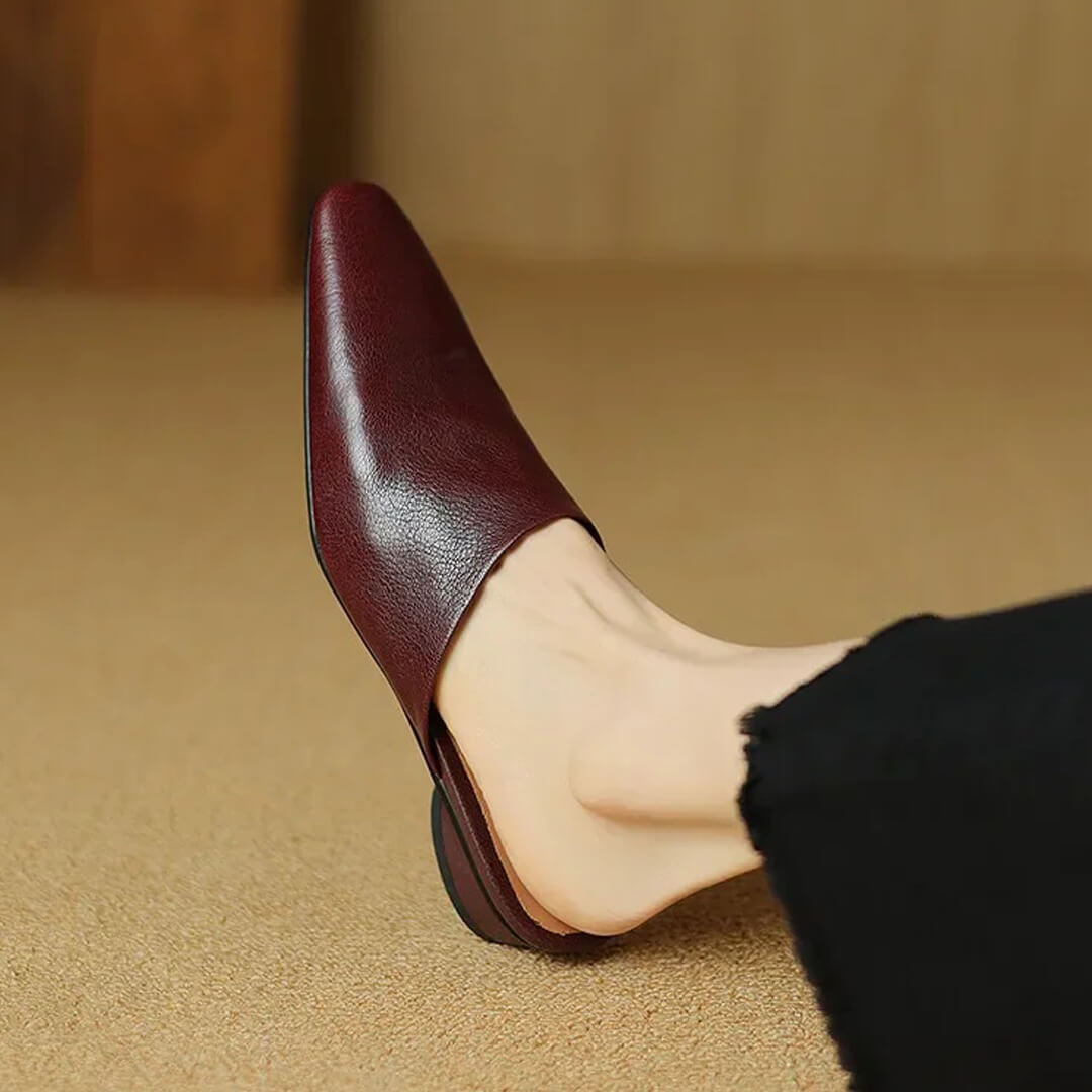 Evala Genuine Leather Mules