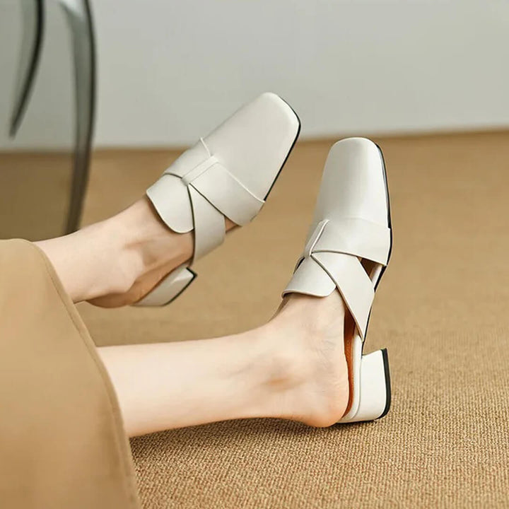 Mirela Genuine Leather Mules