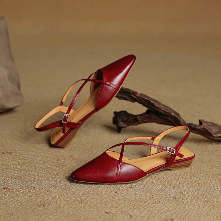 Fiora Genuine Leather Slingbacks