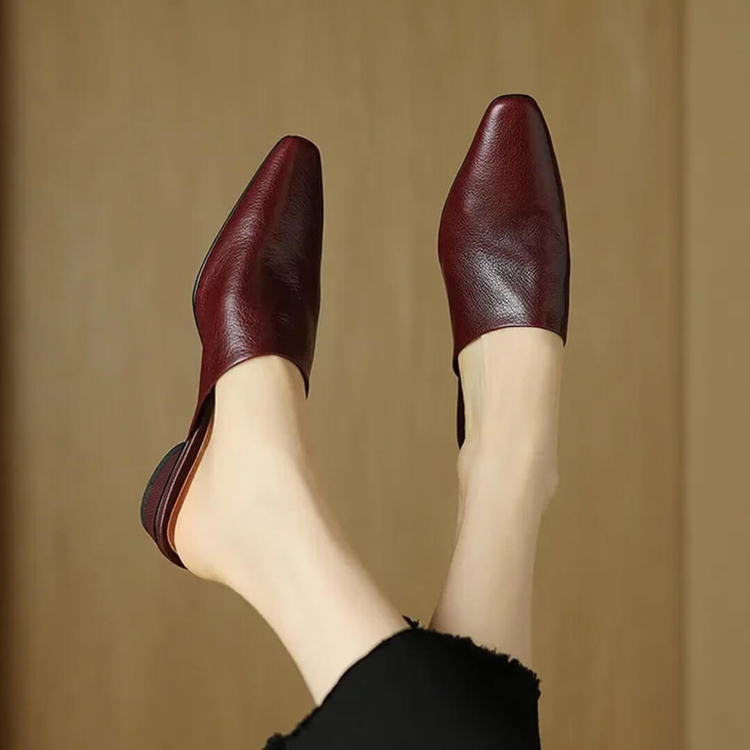 Evala Genuine Leather Mules