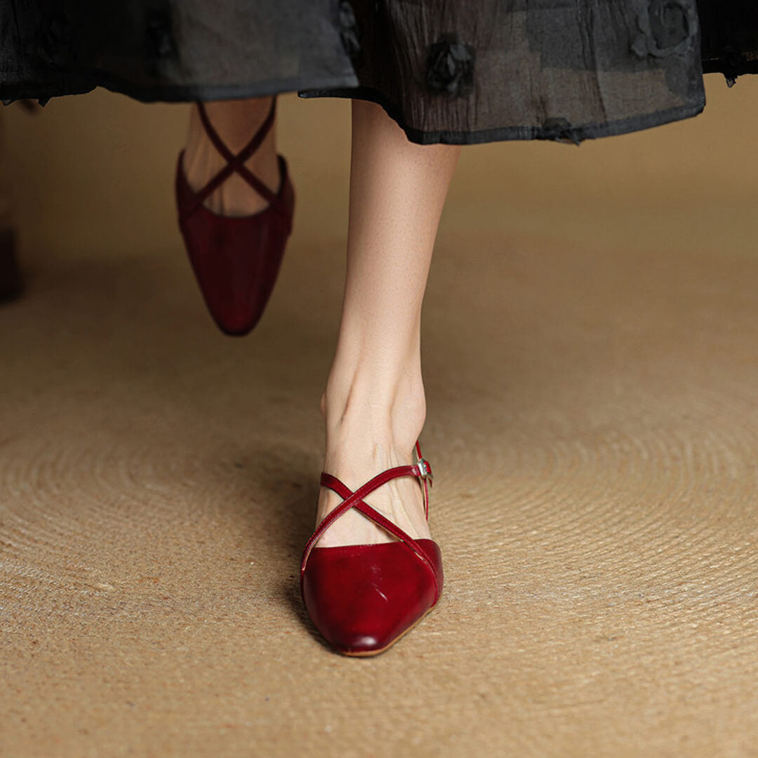 Fiora Genuine Leather Slingbacks