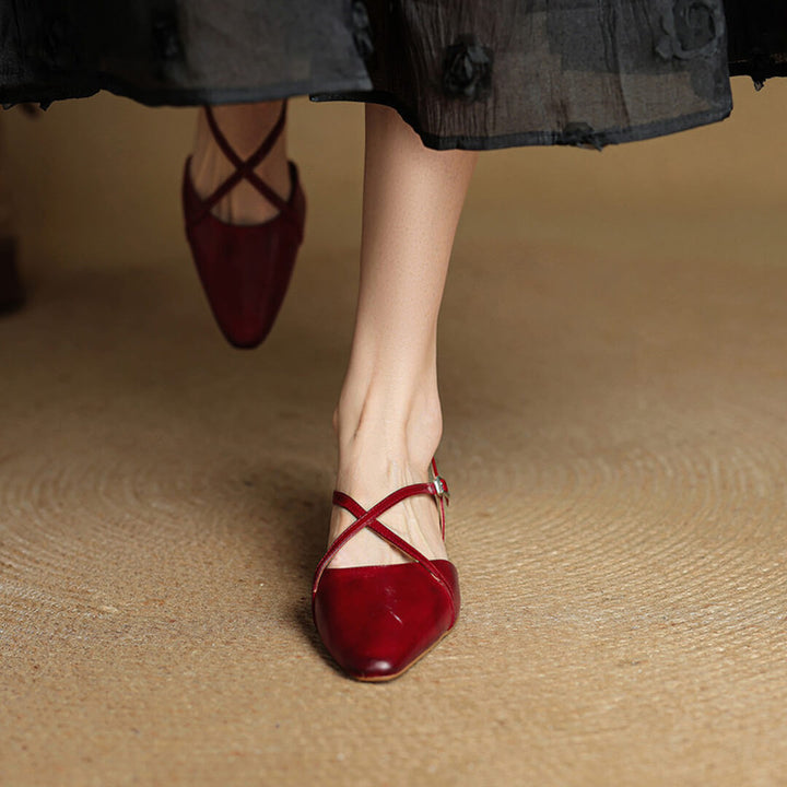 Fiora Genuine Leather Slingbacks