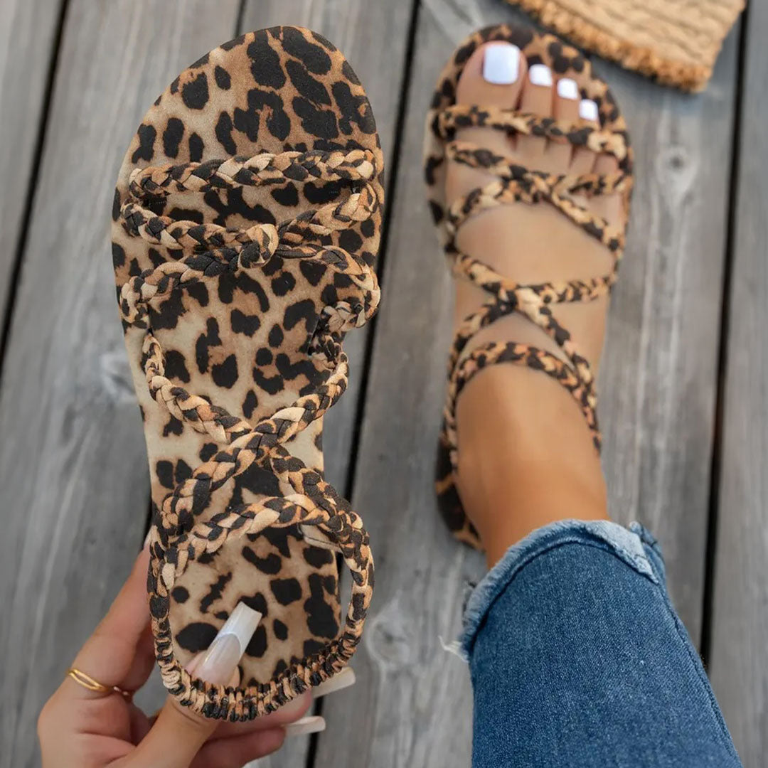 Isabella Strappy Leopard Sandals