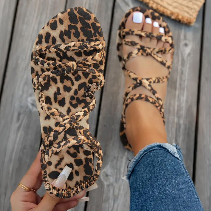 Isabella Strappy Leopard Sandals