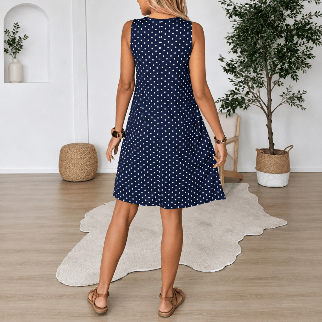 Panarea Polka Dot Babydoll Summer Dress
