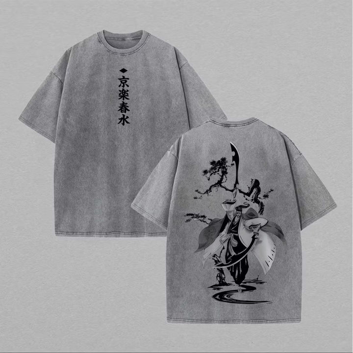 Bleach Shunsui Kyōraku Printed Unisex Washed T-Shirt
