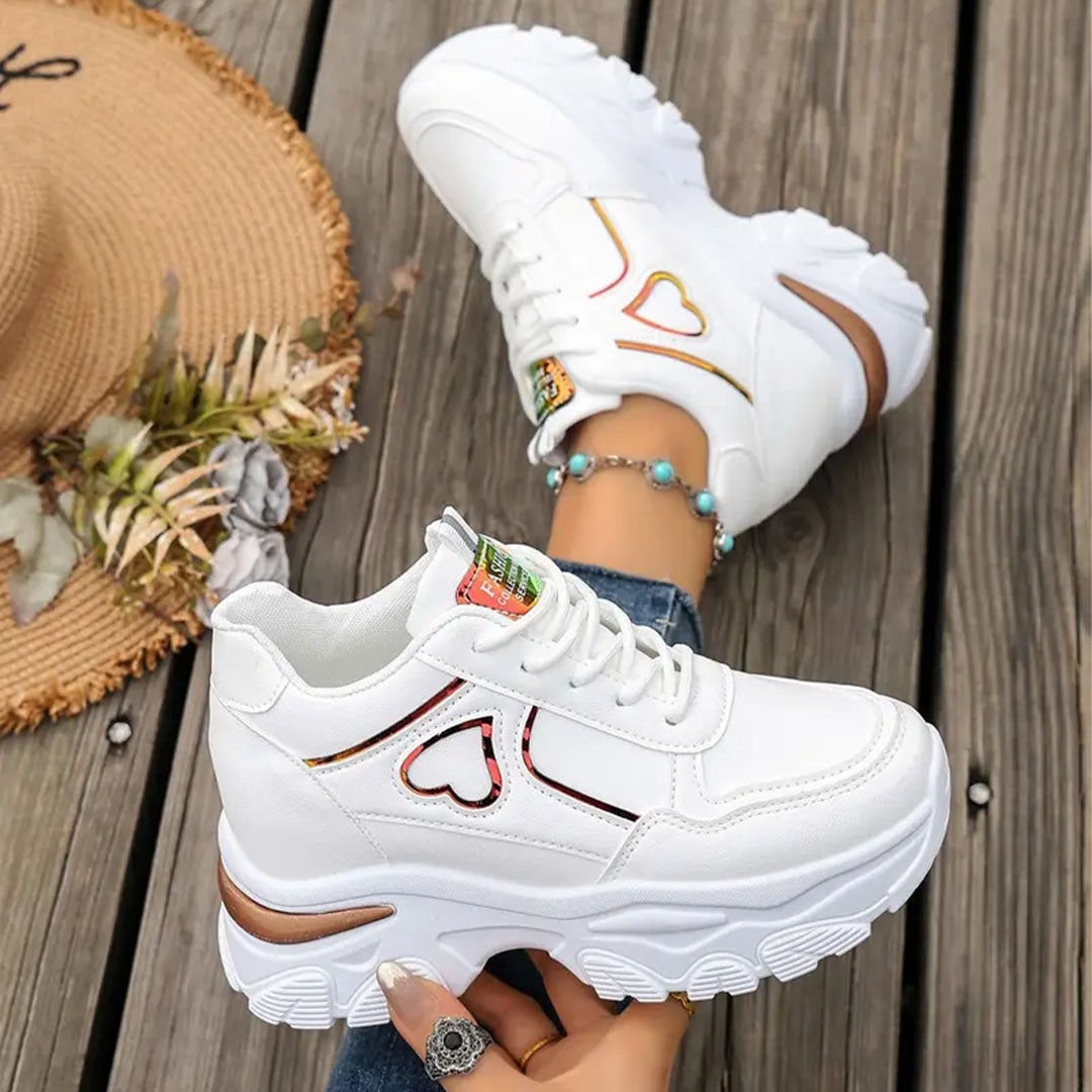 Bianca Heart Platform Sneakers