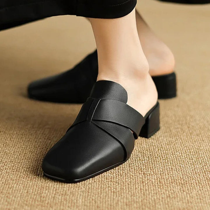 Mirela Genuine Leather Mules