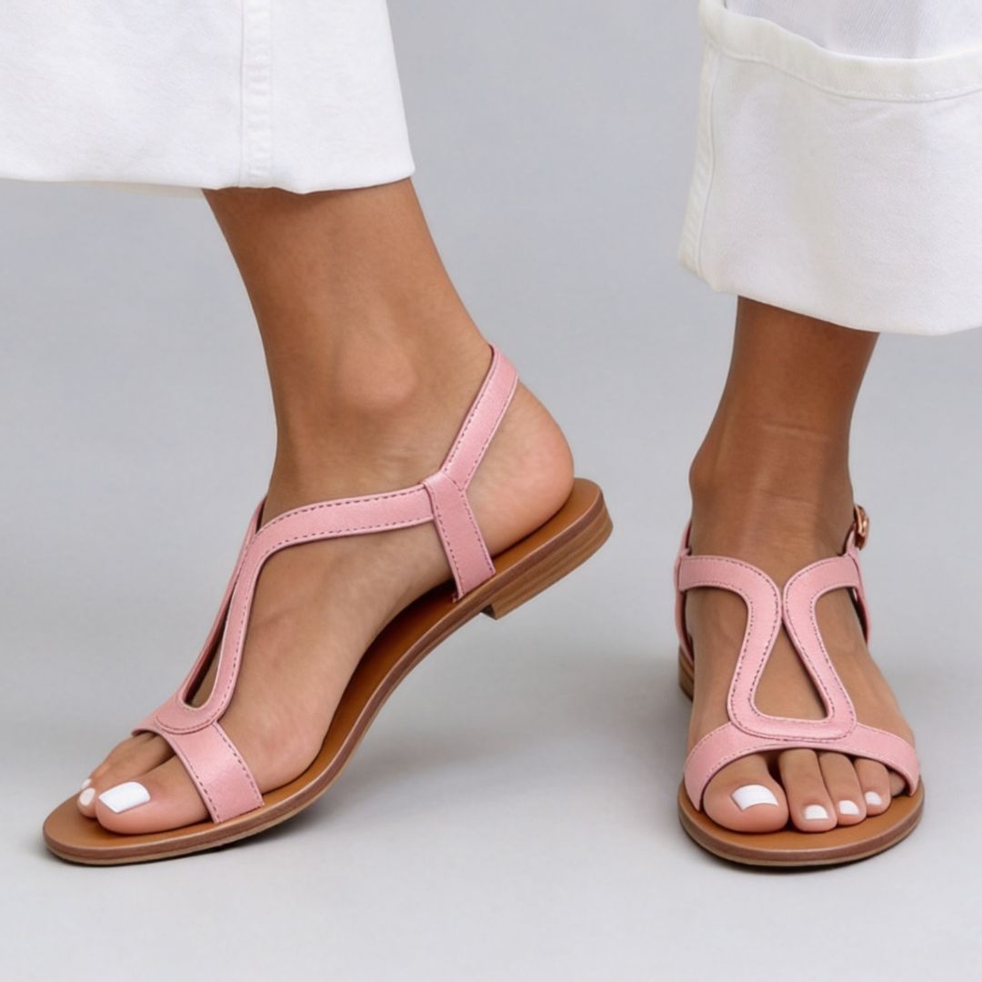 Menton T-Strap Metallic Women’s Sandals