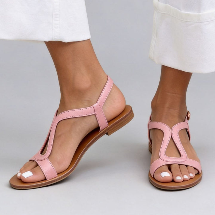 Menton T-Strap Metallic Women’s Sandals