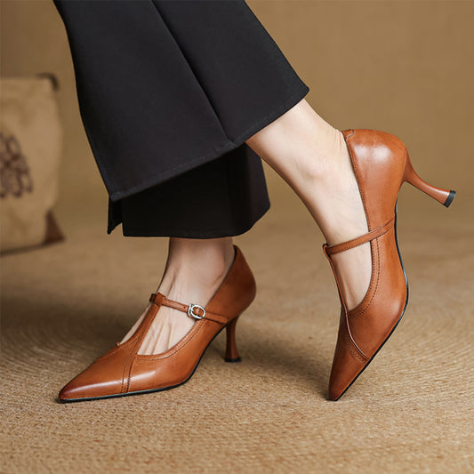 Mirella Genuine Leather Heels