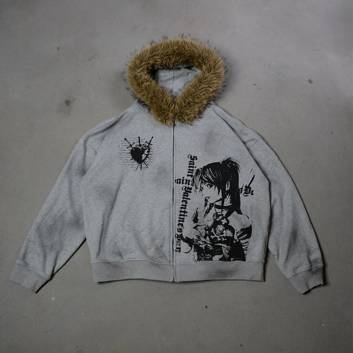 Misa Faux Zip Up Hoodie