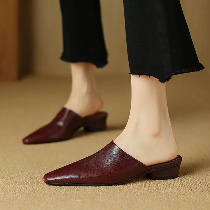 Evala Genuine Leather Mules