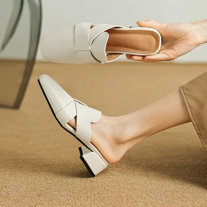Mirela Genuine Leather Mules