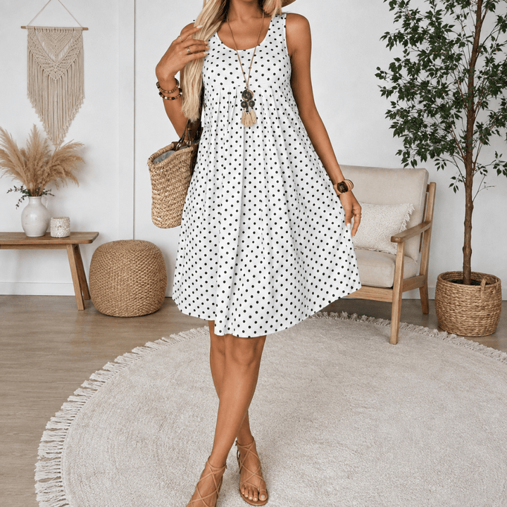 Panarea Polka Dot Babydoll Summer Dress