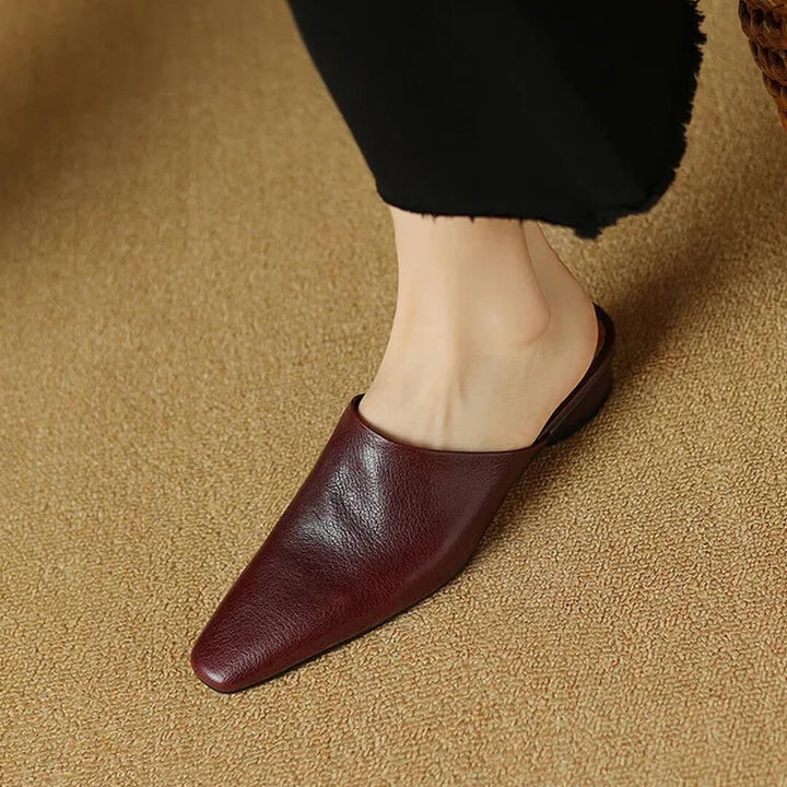 Evala Genuine Leather Mules