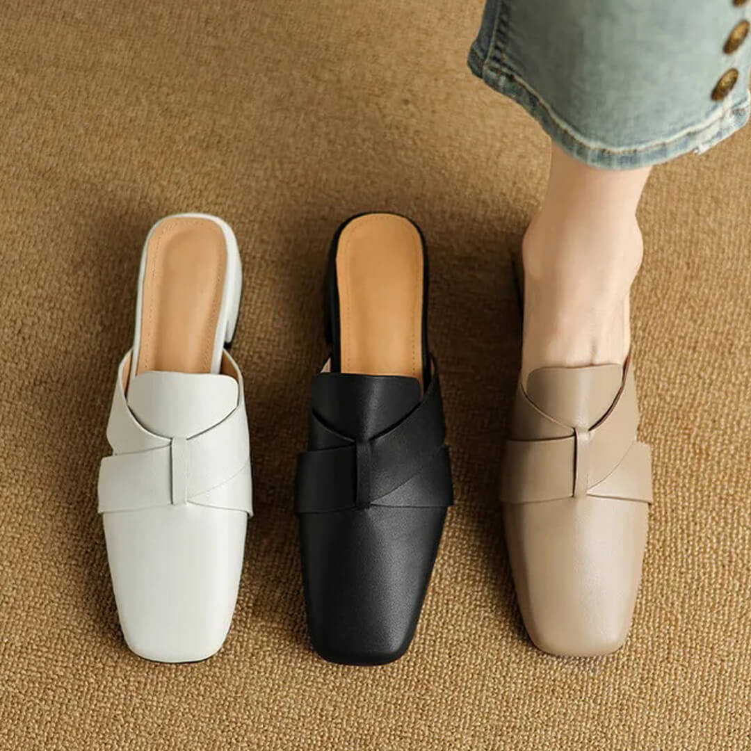 Mirela Genuine Leather Mules
