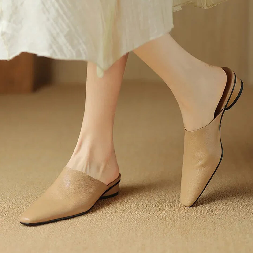 Evala Genuine Leather Mules