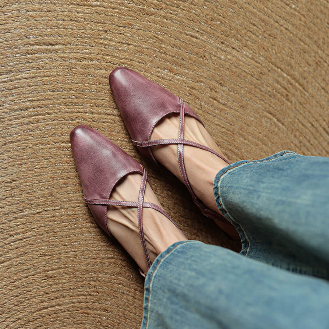 Fiora Genuine Leather Slingbacks
