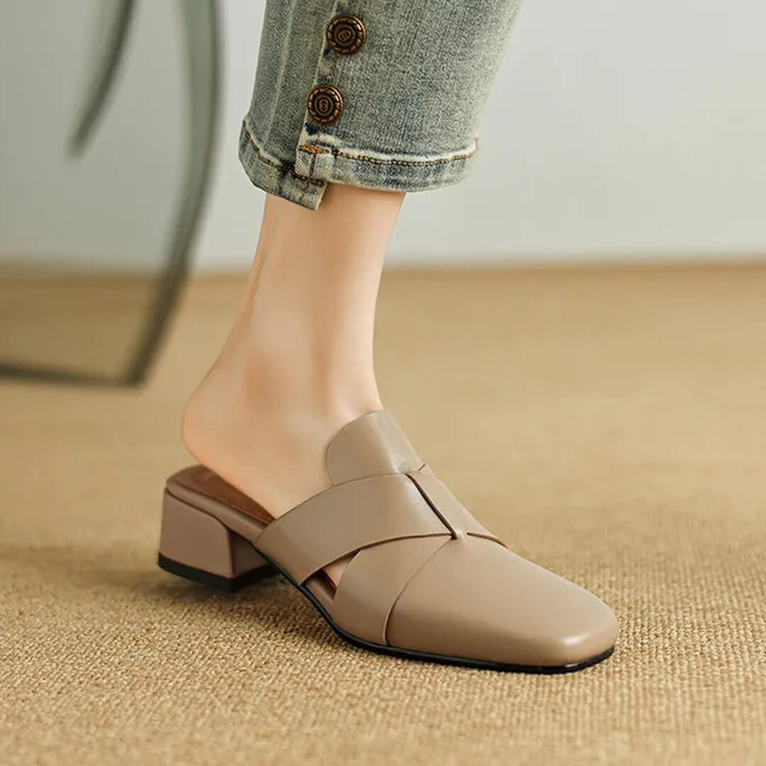 Mirela Genuine Leather Mules