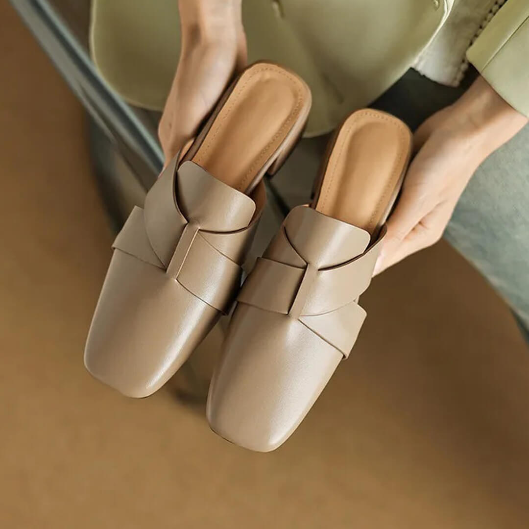Mirela Genuine Leather Mules