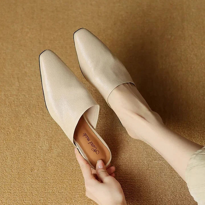 Evala Genuine Leather Mules