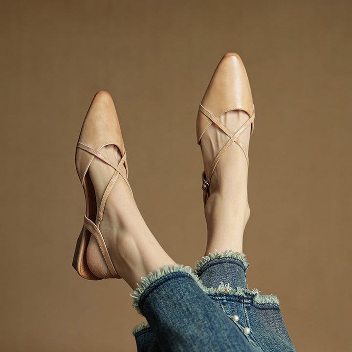 Fiora Genuine Leather Slingbacks