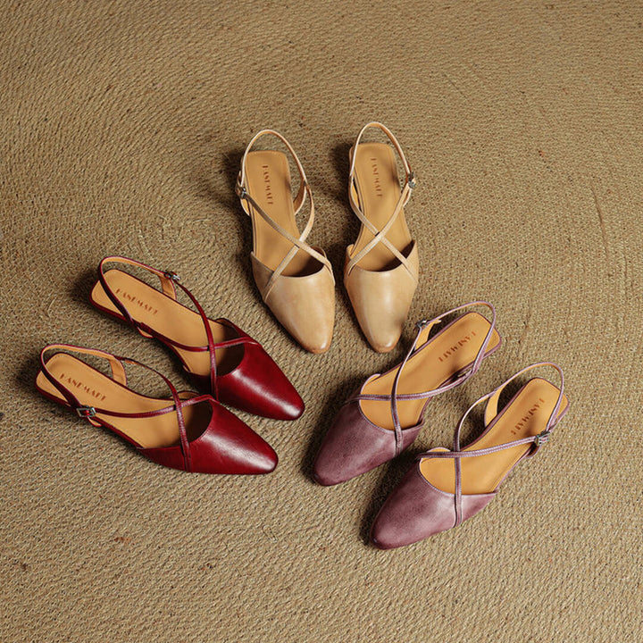Fiora Genuine Leather Slingbacks
