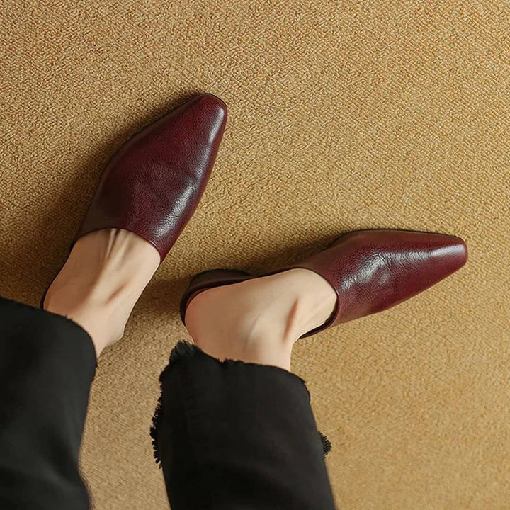 Evala Genuine Leather Mules