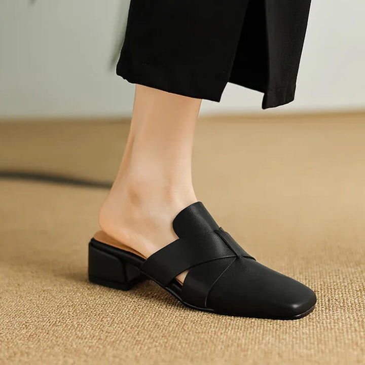 Mirela Genuine Leather Mules