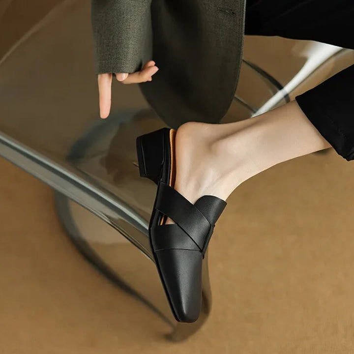 Mirela Genuine Leather Mules