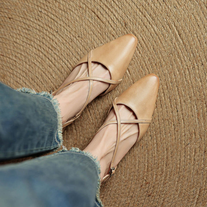 Fiora Genuine Leather Slingbacks