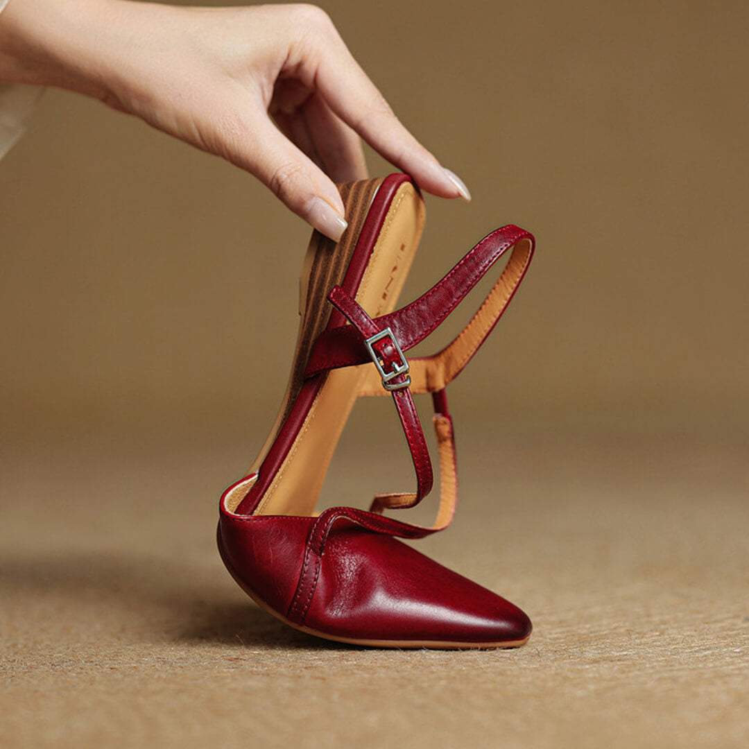 Fiora Genuine Leather Slingbacks