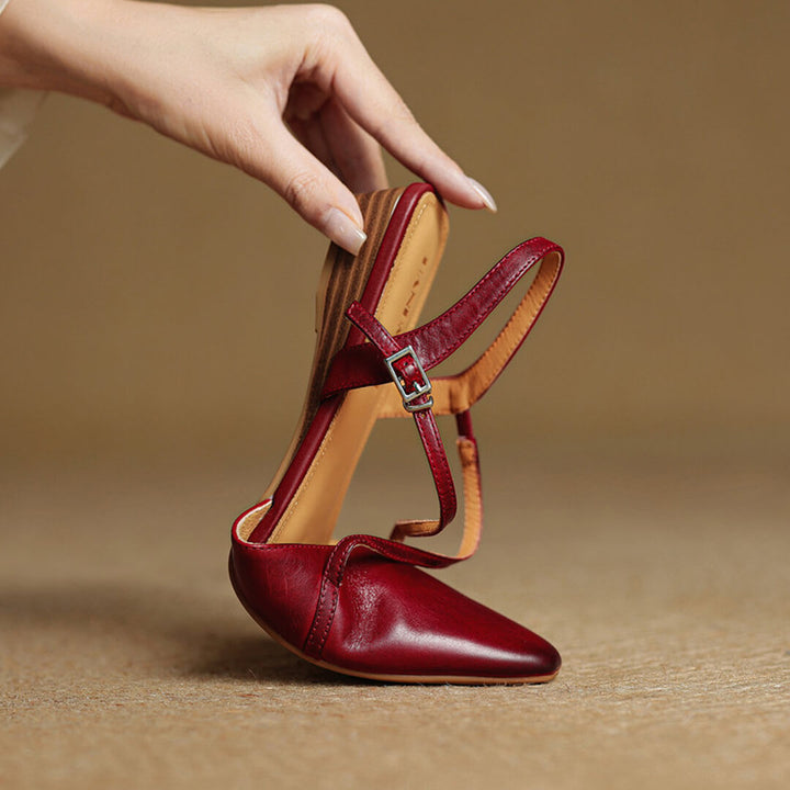 Fiora Genuine Leather Slingbacks